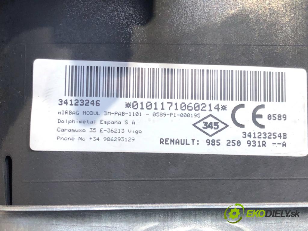 DACIA SANDERO II liftback 2017 54 kW 1.0 SCe 75 998 AirBag spolujazdca 985250931R (Airbag)