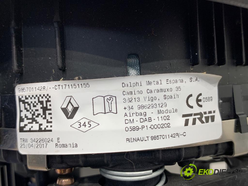 DACIA SANDERO II liftback 2017 54 kW 1.0 SCe 75 998 AirBag volantu 985701142R (Airbag)
