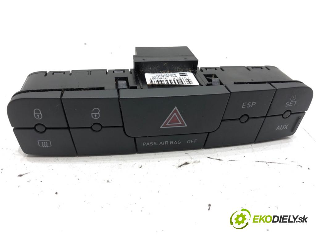 SEAT IBIZA IV liftback 2011 55 kW 1.2 TDI 1199 Spínač svetiel výstražných (núdzových) 6J0927137 (Prepínacie páčky pod volantom)