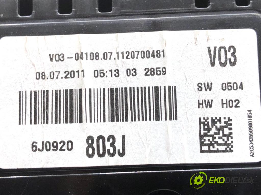 SEAT IBIZA IV liftback 2011 55 kW 1.2 TDI 1199 Prístrojovka 6J0920803J (Prístrojová doska)