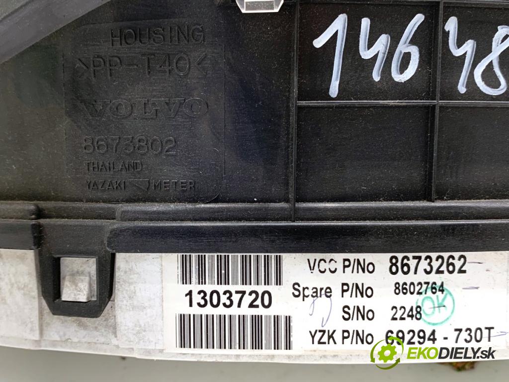 VOLVO S60 I sedan 2003 120 kW 2.4 D5 2401 Prístrojovka 8673262 (Prístrojová doska)