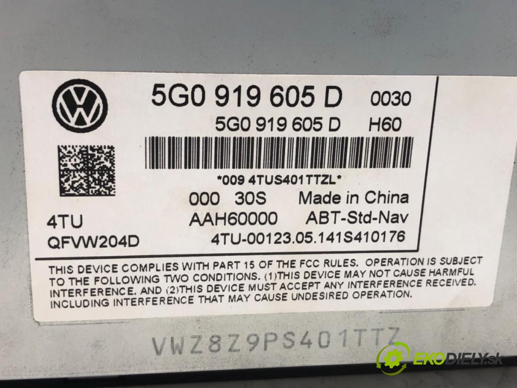 VW GOLF VII Kombi 2014 110 kW 2.0 TDI 1968 RADIO 5G0919605D (Audio zariadenie)