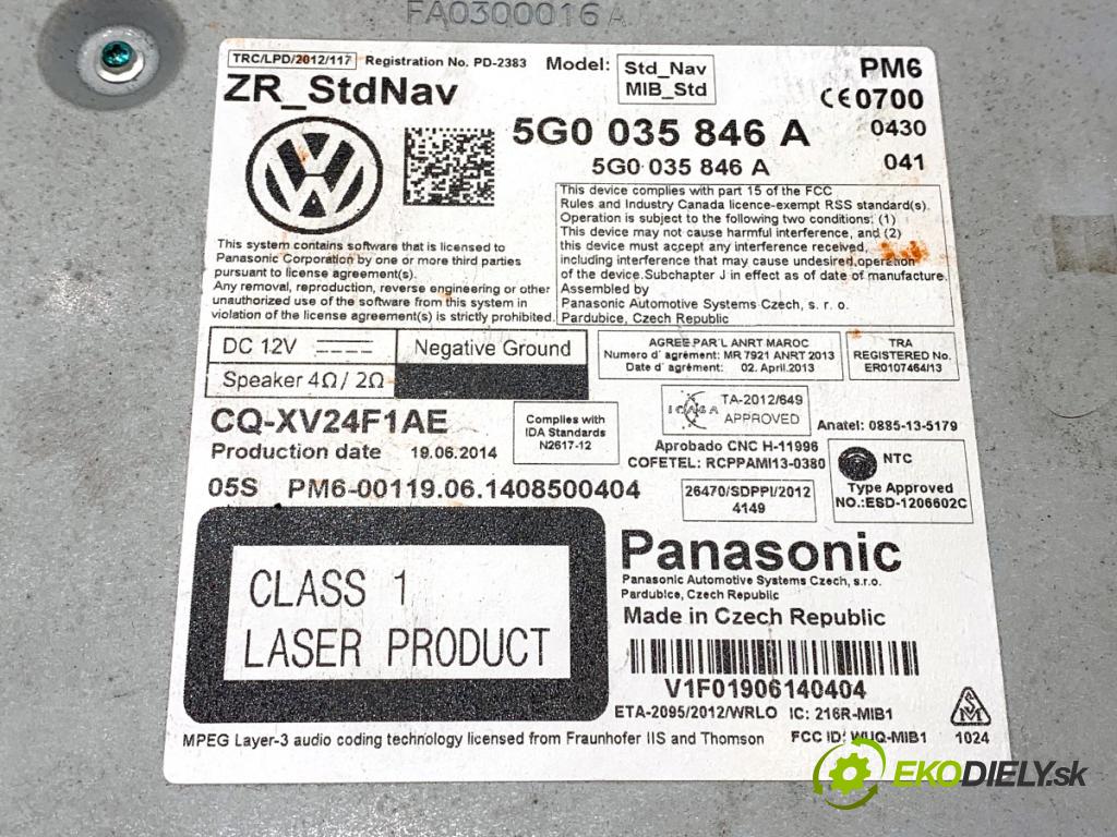 VW GOLF VII Kombi 2014 110 kW 2.0 TDI 1968 čítač navigácie  (Elektrosúčasti ostatné)