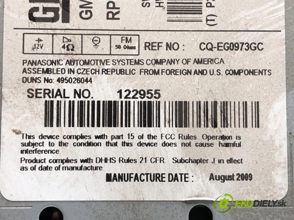 OPEL INSIGNIA A Kombi 2009 81 kW 2.0 CDTI (35) 1956 RADIO 20854720 (Audio zariadenie)