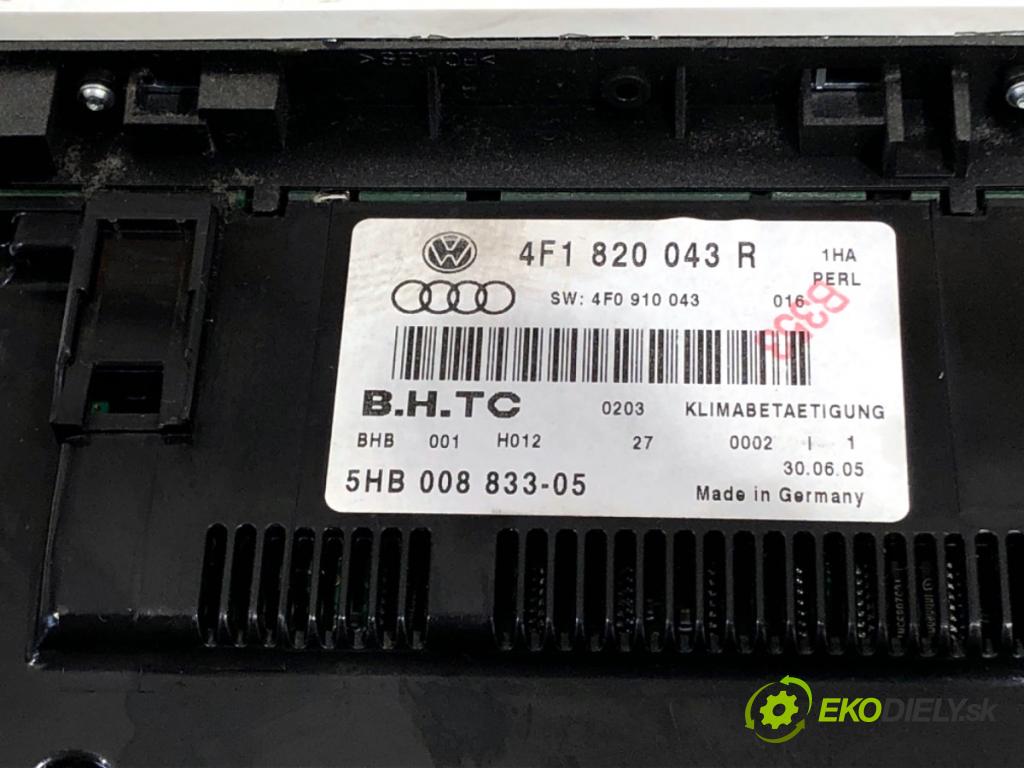 AUDI A6 C6 Kombi 2005 132 kW 2.7 TDI quattro 2698 Panel ovládania kúrenia 4F1820043R (Prepínacie páčky pod volantom)