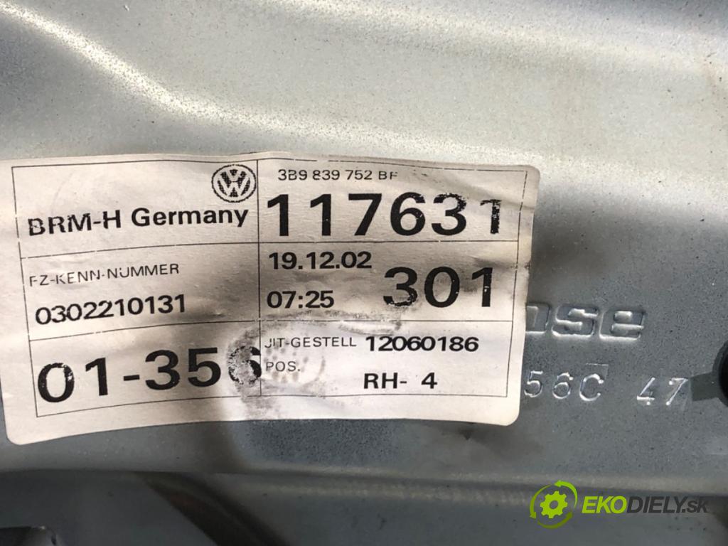 VW PASSAT B5 FL sedan 2002 96 kW 1.9 TDI 1896 mechanismus okna pravý zadní část