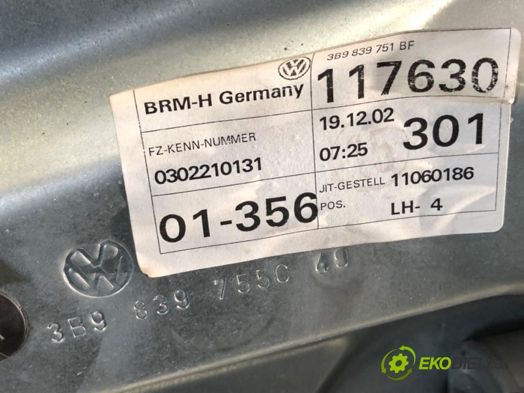 VW PASSAT B5 FL sedan 2002 96 kW 1.9 TDI 1896 mechanismus okna levý zadní část