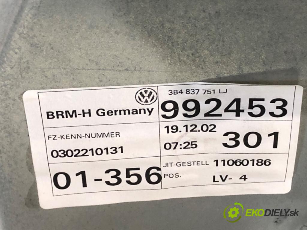 VW PASSAT B5 FL sedan 2002 96 kW 1.9 TDI 1896 mechanismus okna levý přední část 3B4837755D