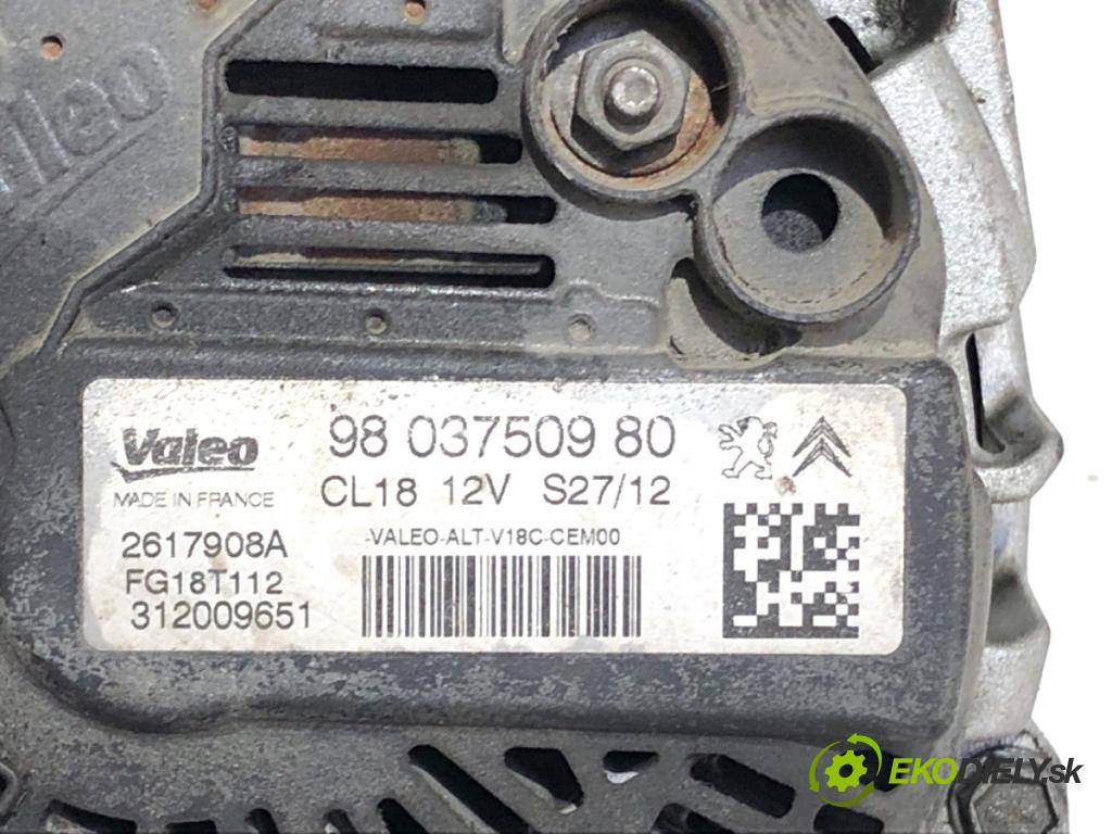 PEUGEOT 508 SW I Kombi 2011 103 kW 2.0 HDi 1997 Alternátor 9803750980 (Alternátor)