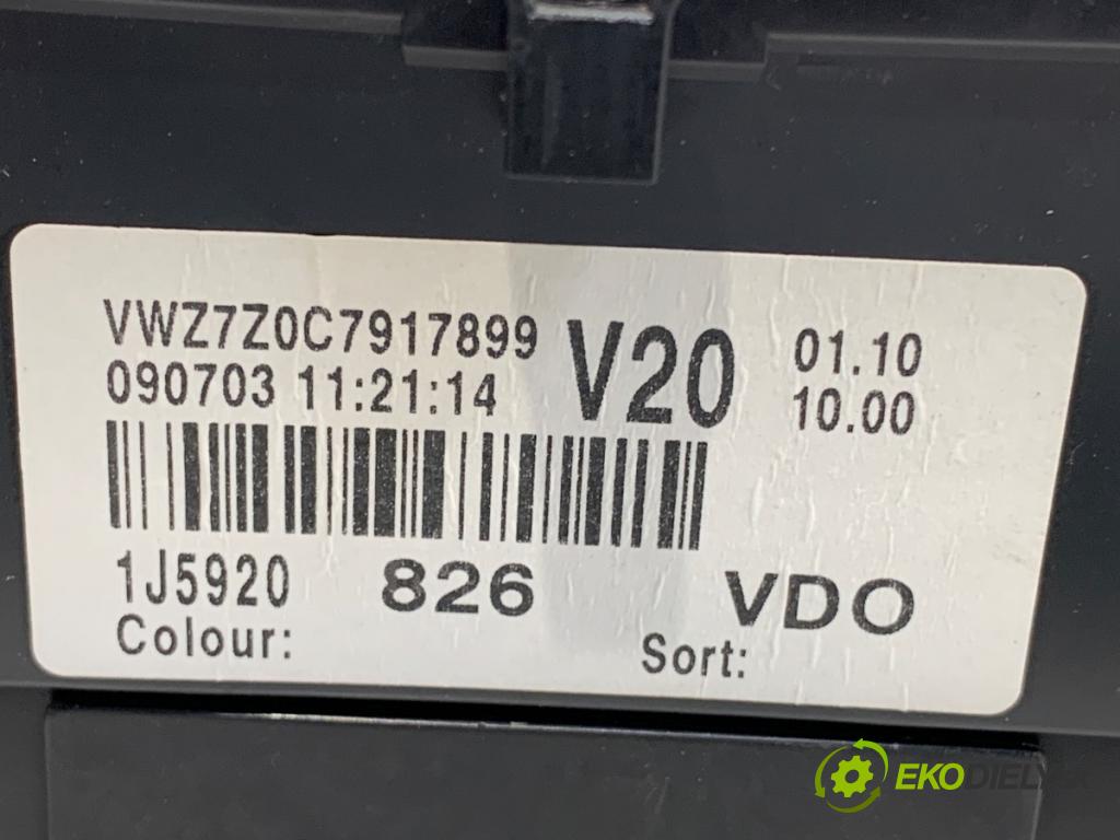 VW GOLF IV liftback 2003 55 kW 1.4 16V 1390 Prístrojovka 1J5920826 (Prístrojová doska)