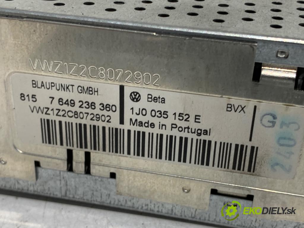 VW GOLF IV liftback 2003 55 kW 1.4 16V 1390 RADIO 1J0035152E (Audio zariadenie)