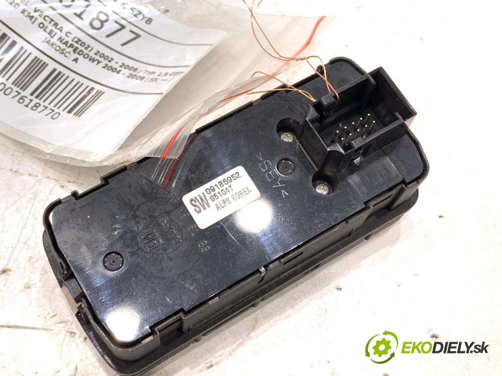 OPEL VECTRA C sedan 2005 88 kW 1.9 CDTI (F69) 1910 Prepínač okien 09185952 (Prepínacie páčky pod volantom)