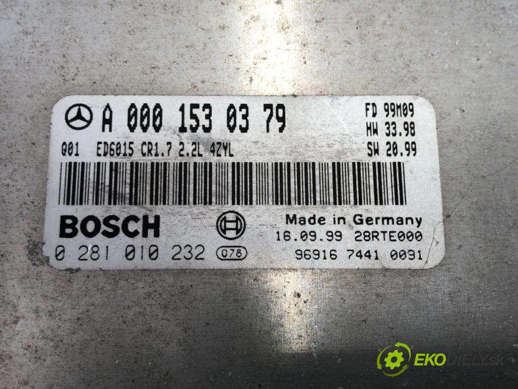 MERCEDES-BENZ W638 Autobus 1999 75 kW 110 CDI 2.2 (638.194) 2148 riadiaca jednotka Motor A0001530379 (Riadiaca jednotka)