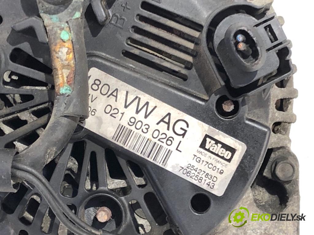 VW PASSAT B6 sedan 2006 103 kW 2.0 TDI 1968 Alternátor 021903026L (Alternátor)