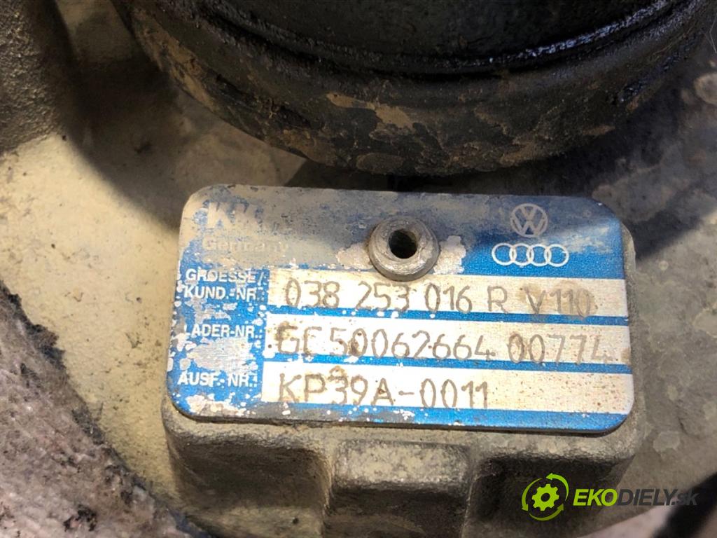 AUDI A3 8P liftback 2004 77 kW 1.9 TDI 1896 turbo 038253016R (Kompletní turbodmychadlo)