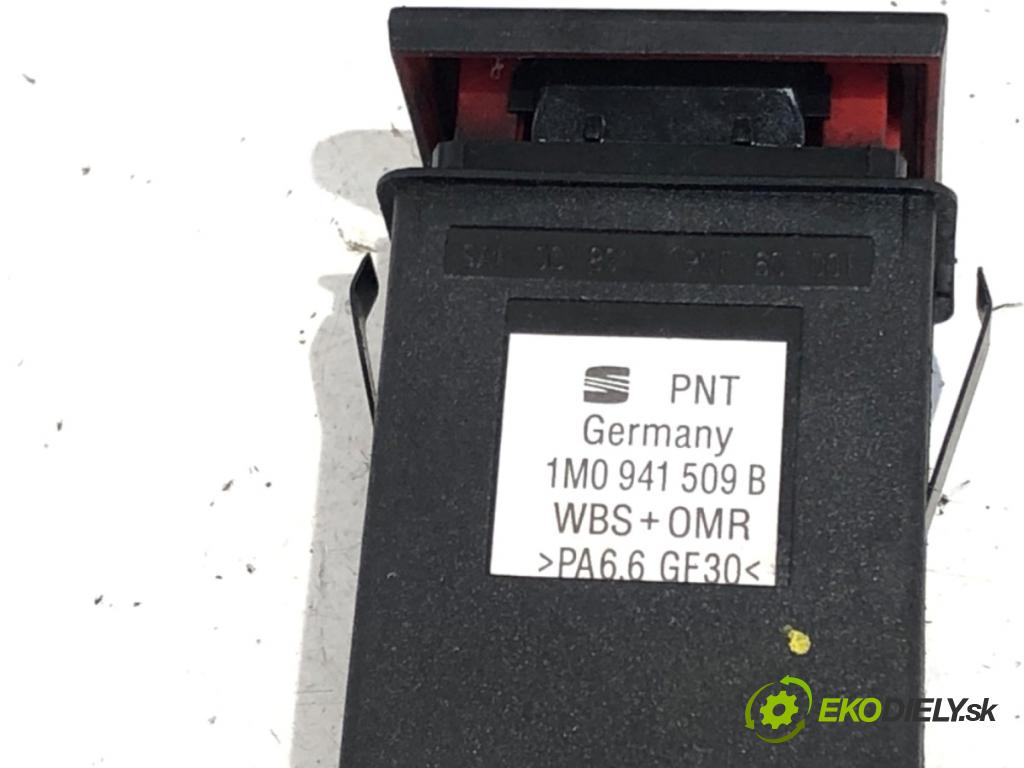 SEAT LEON I liftback 2002 81 kW 1.9 TDI 1896 Spínač svetiel výstražných (núdzových) 1M0941509B (Prepínacie páčky pod volantom)