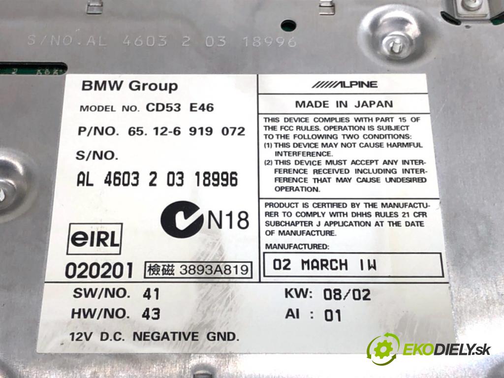 BMW E46 sedan 2002 85 kW 316 i 1596 RADIO 6919072 (Audio zariadenie)
