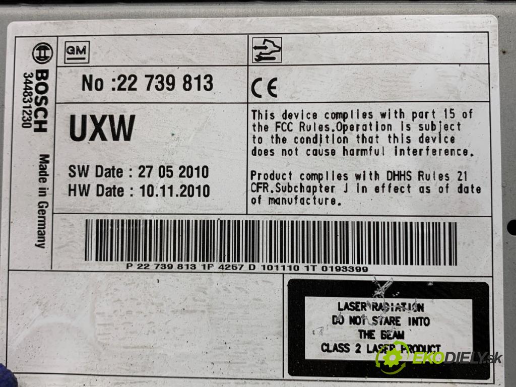 OPEL INSIGNIA A Kombi 2010 81 kW 2.0 CDTI (35) 1956 RADIO 22739813 (Audio zariadenie)