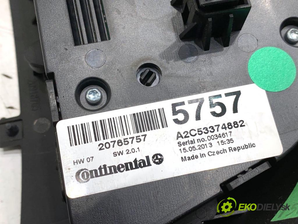 OPEL ZAFIRA C nadwozie wielkoprzestrzenne (MPV) 2013 96 kW 2.0 CDTi (75) 1956 Panel ovládania kúrenia 20765757 (Prepínacie páčky pod volantom)