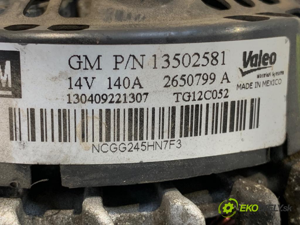 OPEL ZAFIRA C nadwozie wielkoprzestrzenne (MPV) 2013 96 kW 2.0 CDTi (75) 1956 Alternátor 13502581 (Alternátor)