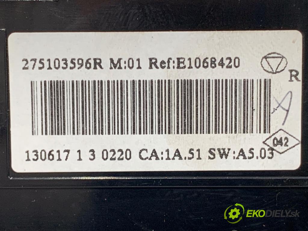 RENAULT MEGANE III liftback 2013 66 kW 1.5 dCi (BZ0C) 1461 Panel ovládania kúrenia 275103596R (Prepínacie páčky pod volantom)