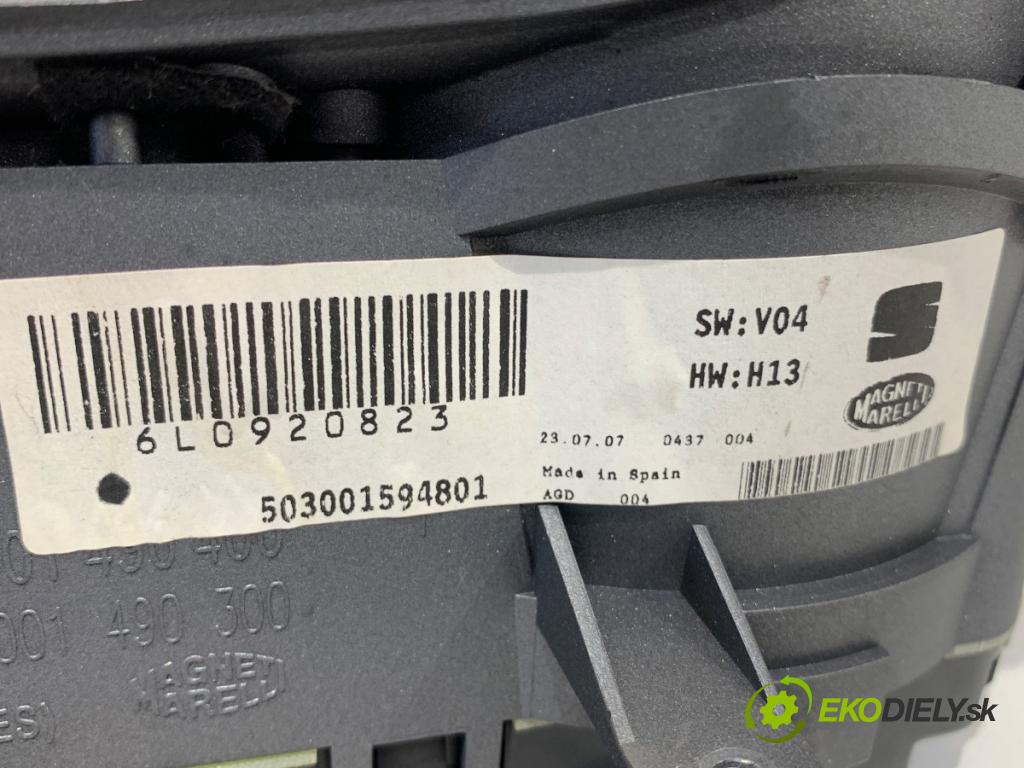 SEAT IBIZA III liftback 2008 63 kW 1.4 16V 1390 Prístrojovka 6L0920823 (Prístrojová doska)