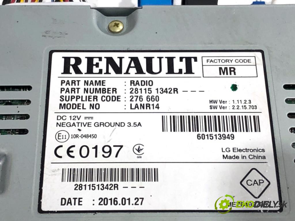 RENAULT MEGANE IV liftback 2016 151 kW 1.6 TCe 205 (B9MV) 1618 RADIO 281151342R (Audio zariadenie)