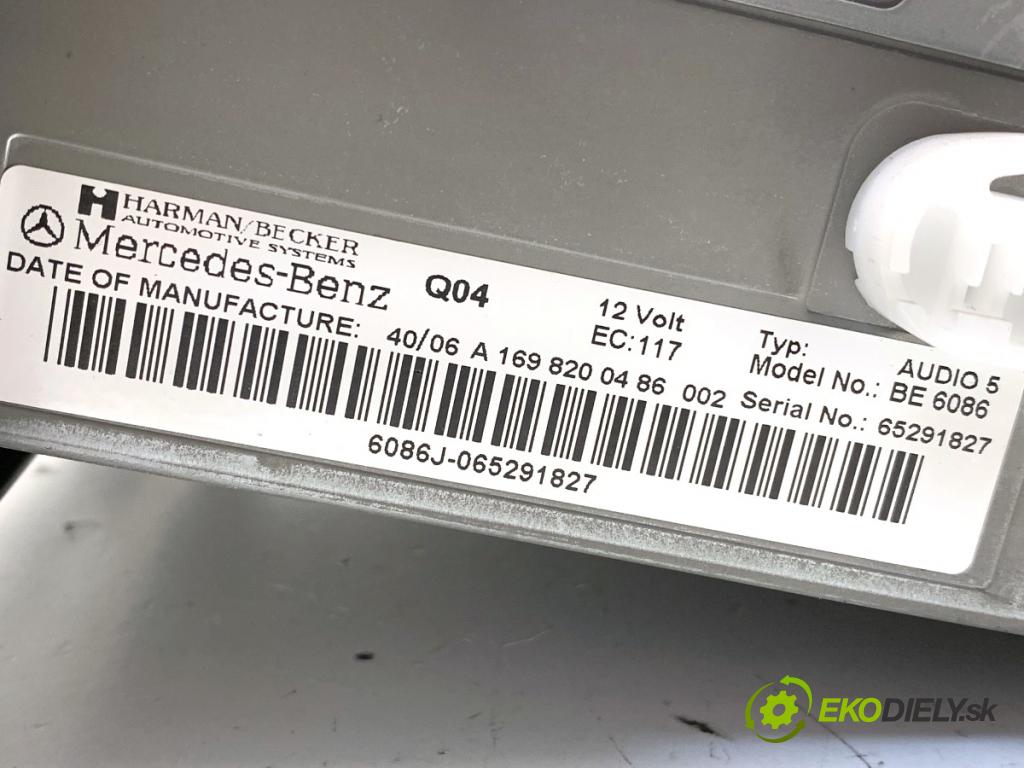 MERCEDES-BENZ W245 liftback 2006 80 kW B 180 CDI (245.207) 1991 RADIO A1698200486 (Audio zariadenie)