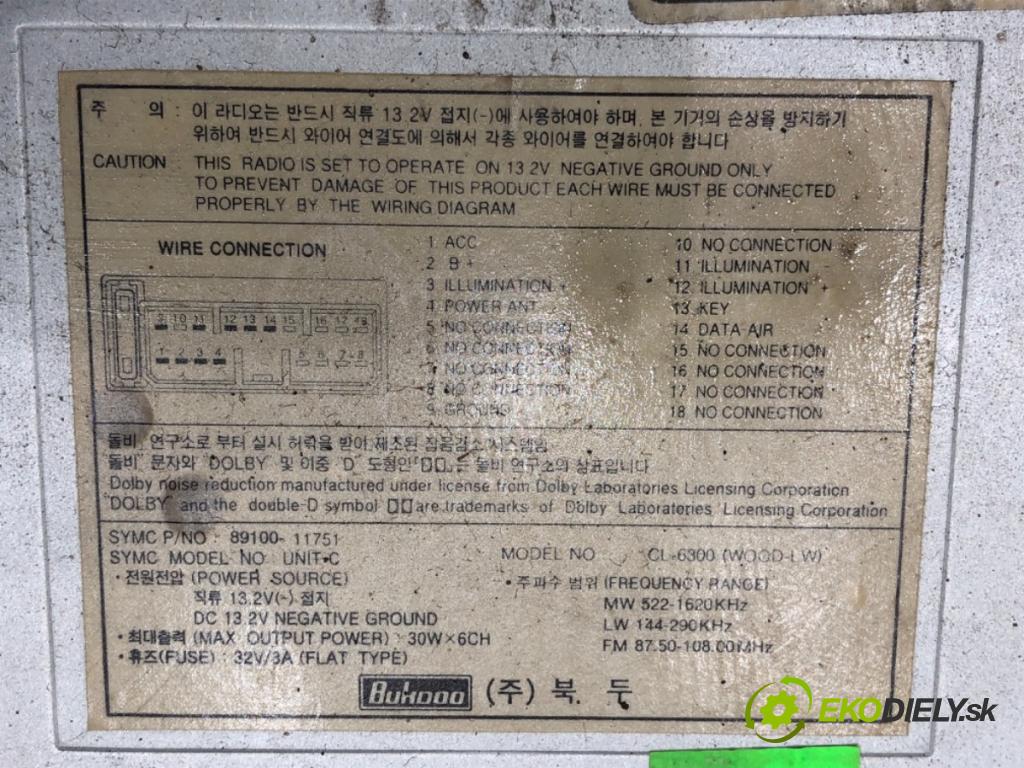 SSANGYONG CHAIRMAN sedan 2000 165 kW 3.2 3199 RADIO 89100-11751 (Audio zariadenie)