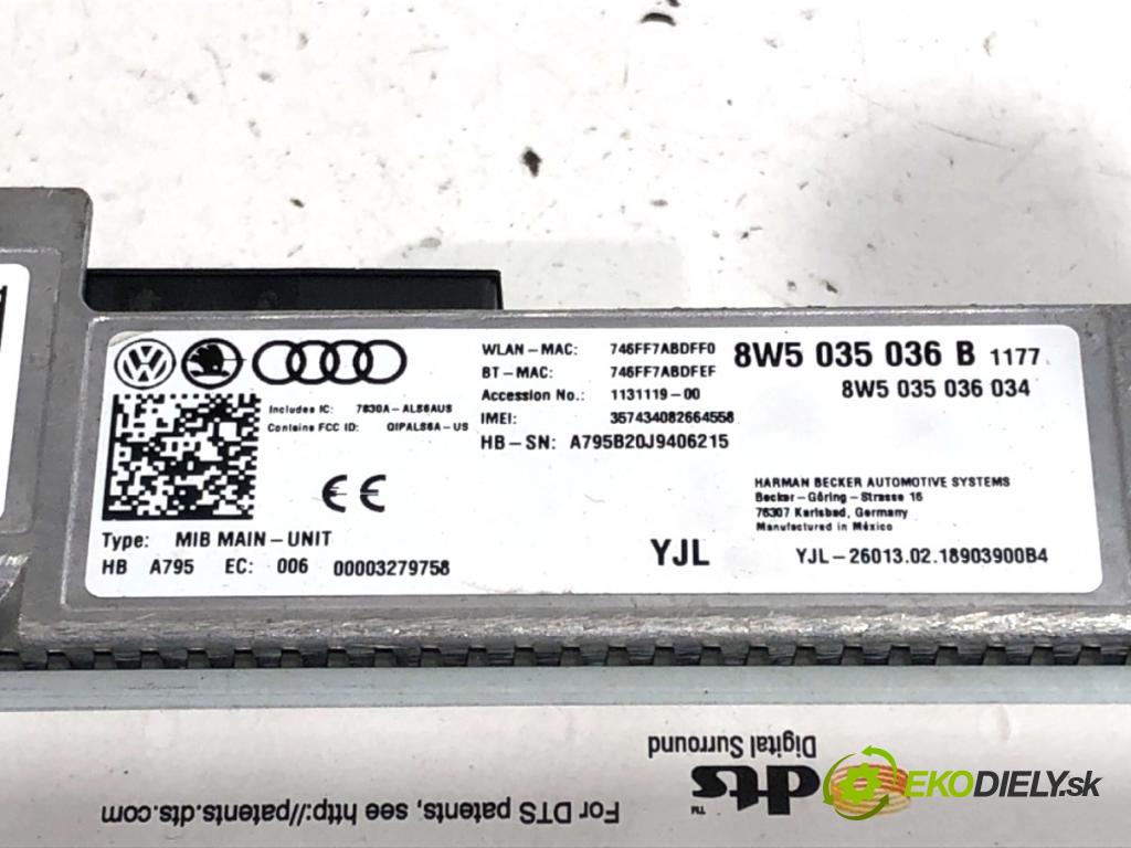 AUDI Q5 FY SUV 2018 140 kW 40 TDI quattro 1968 RADIO Navigácia 8W5035036B (Audio zariadenie)