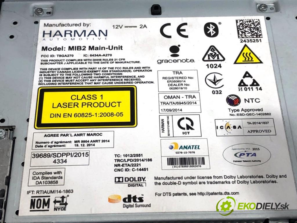 AUDI Q5 FY SUV 2018 140 kW 40 TDI quattro 1968 RADIO Navigácia 8W5035036B (Audio zariadenie)