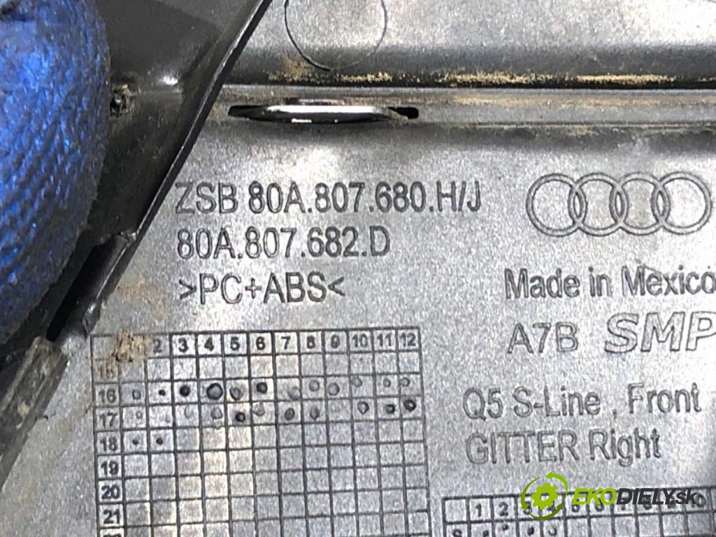 AUDI Q5 FY SUV 2018 140 kW 40 TDI quattro 1968 Mriežky nárazníka pravy predný 80A807680H/J