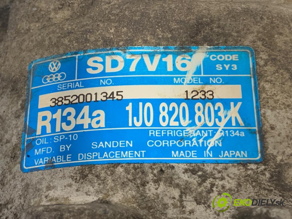 SKODA OCTAVIA I Kombi 2003 66 kW 1.9 TDI 1896 Kompresor klimatizácie 1J0820803K (Kompresor klimatizácie)