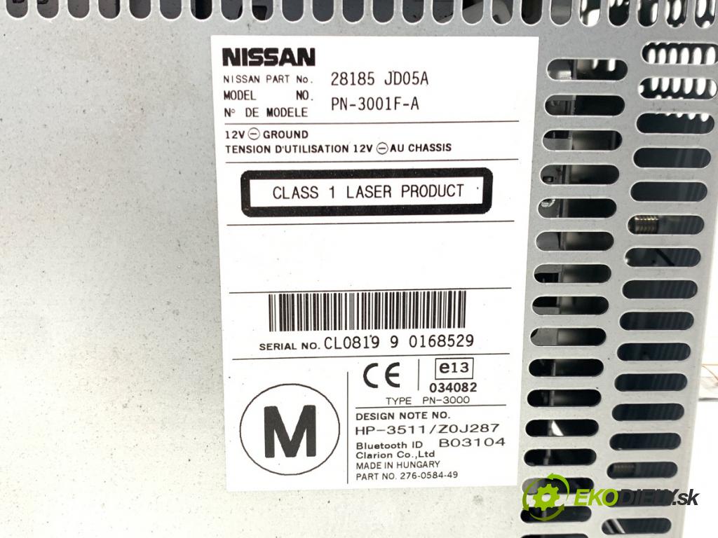 NISSAN QASHQAI J10 SUV 2009 84 kW 1.6 1598 RADIO 28185-JD05A (Audio zariadenie)