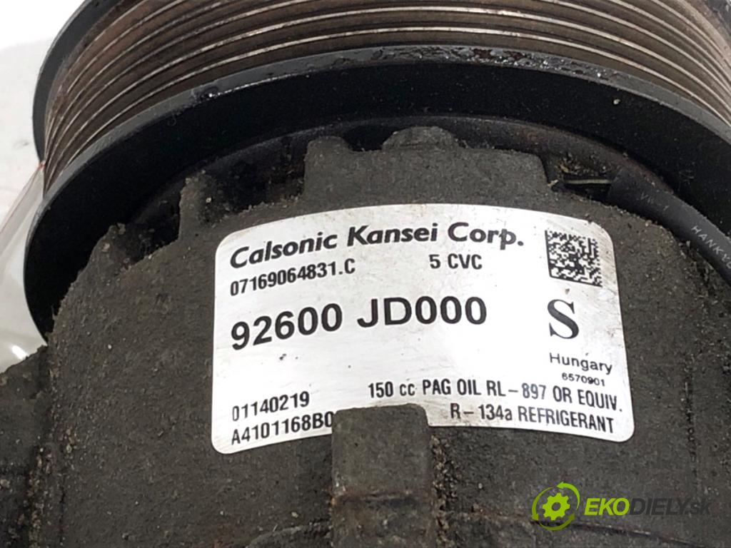NISSAN QASHQAI J10 SUV 2009 84 kW 1.6 1598 Kompresor klimatizácie 92600-JD000 (Kompresor klimatizácie)