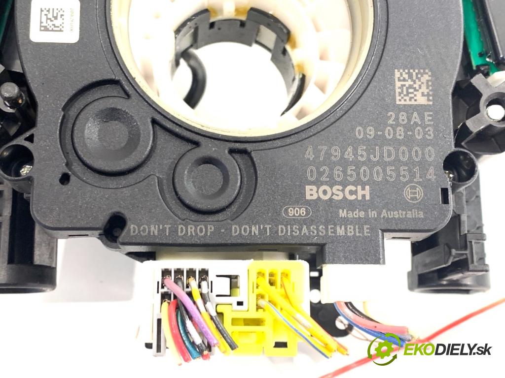 NISSAN QASHQAI J10 SUV 2009 84 kW 1.6 1598 Prepínač kombinovaný 47945JD000 (Prepínacie páčky pod volantom)