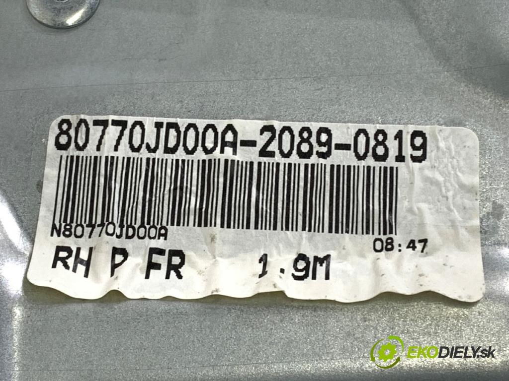 NISSAN QASHQAI J10 SUV 2009 84 kW 1.6 1598 mechanismus okna pravý přední část