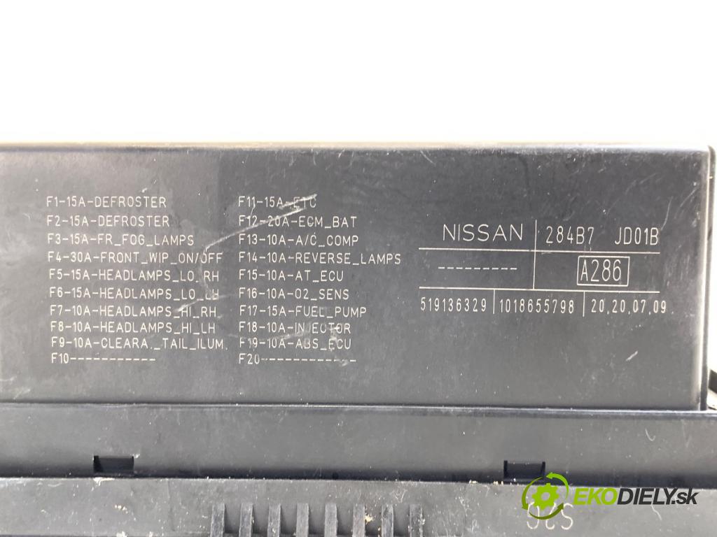 NISSAN QASHQAI J10 SUV 2009 84 kW 1.6 1598 modul BSI 284B7JD01B (Pojistková skříňka)