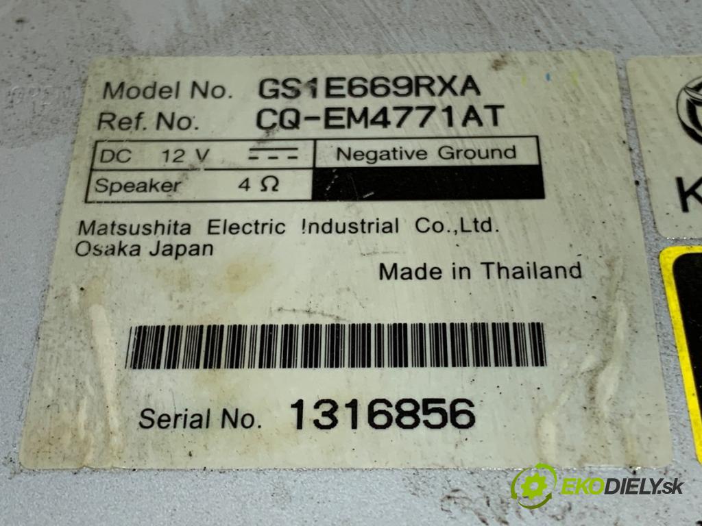 MAZDA 6 GH liftback 2008 108 kW 2.0 MZR (GHEFS) 1999 RADIO GS1E669RXA (Audio zariadenie)
