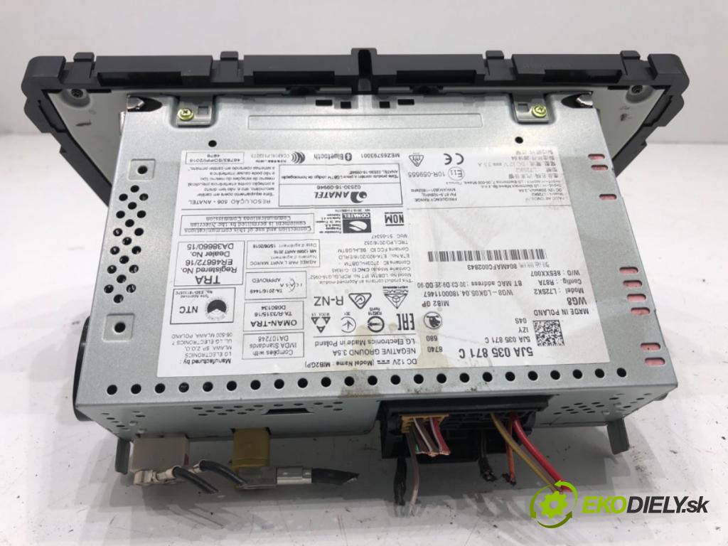 SKODA RAPID liftback 2018 85 kW 1.6 TDI 1598 RADIO 5JA035871C (Audio zariadenie)