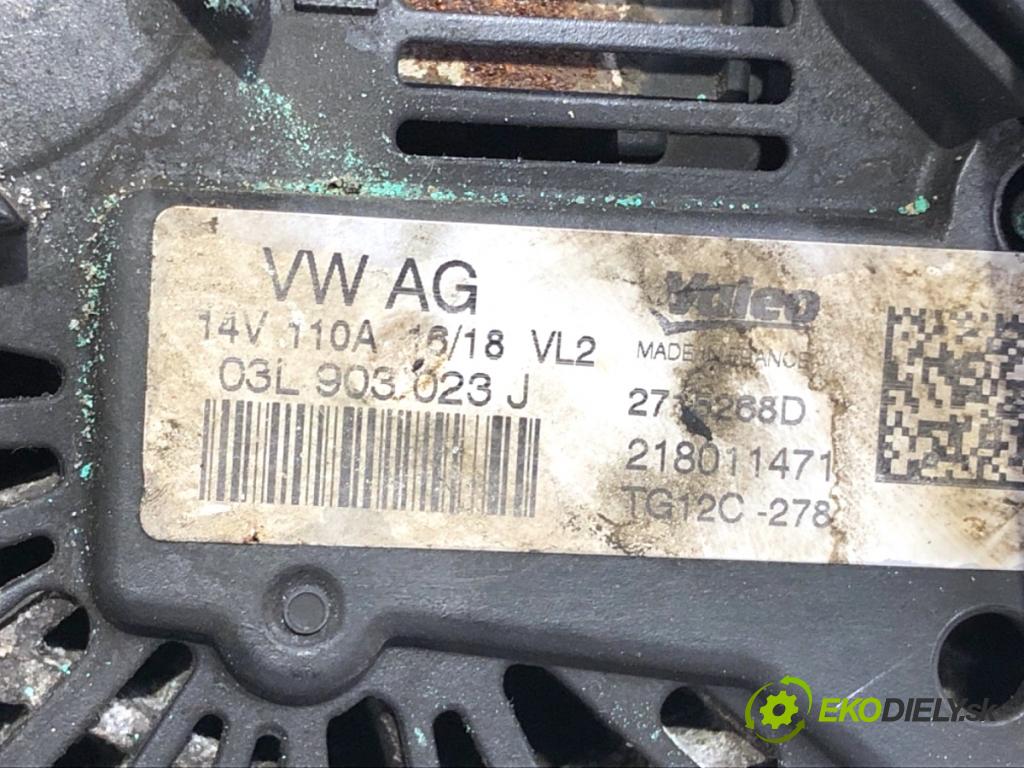 SKODA RAPID liftback 2018 85 kW 1.6 TDI 1598 Alternátor 03L903023J (Alternátor)