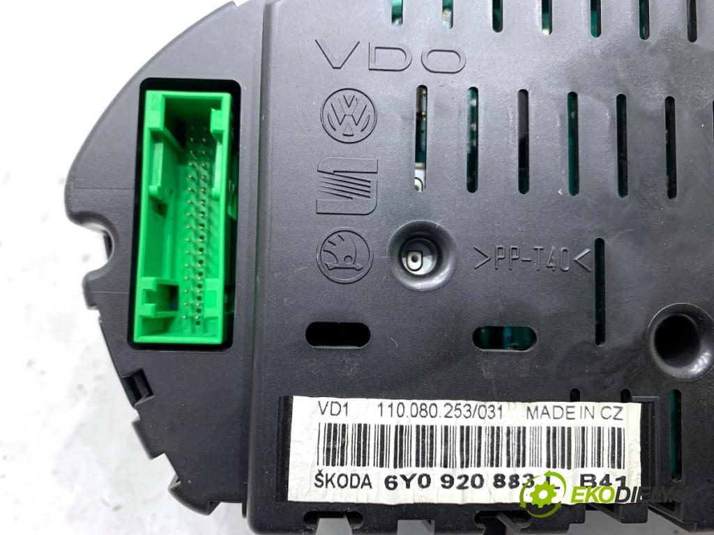 SKODA FABIA I Kombi 2007 59 kW 1.4 16V 1390 Prístrojovka 6Y0920883L (Prístrojová doska)