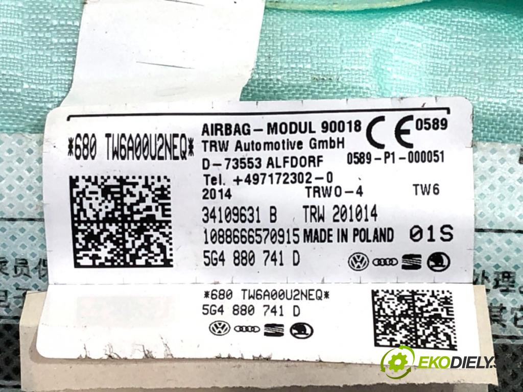 VW GOLF VII liftback 2014 90 kW 1.4 TSI 1395 stropní levý 5G4880741D