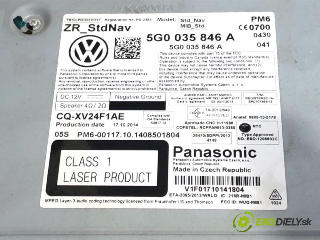 VW GOLF VII liftback 2014 90 kW 1.4 TSI 1395 čítač navigácie 5G0035846A (Elektrosúčasti ostatné)