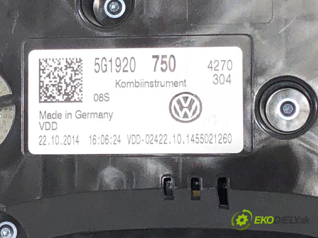 VW GOLF VII liftback 2014 90 kW 1.4 TSI 1395 Prístrojovka 5G1920750 (Prístrojová doska)