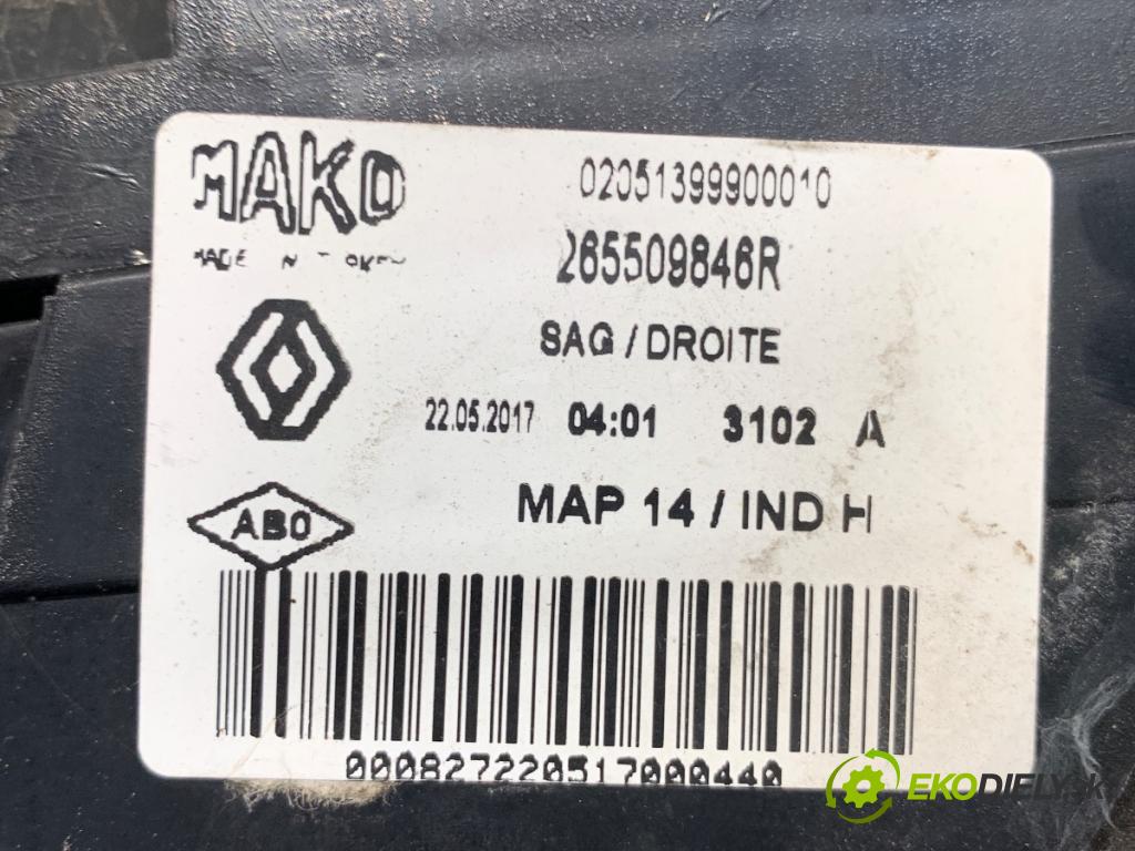RENAULT CLIO IV liftback 2017 55 kW 1.5 dCi 75 1461 světlo pravý zadní část 265509846R