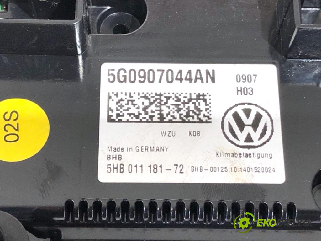 VW GOLF VII liftback 2014 90 kW 1.4 TSI 1395 Panel ovládania kúrenia 5G0907044AN (Prepínacie páčky pod volantom)