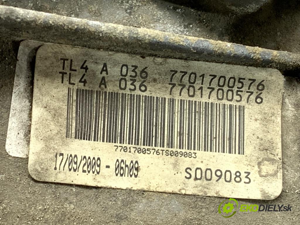 RENAULT GRAND SCENIC III nadwozie wielkoprzestrzenne (MPV) 2009 96 kW 1.4 16V (JZ0F) 1397 Prevodovka TL4A036 TL4036 (Prevodovka)