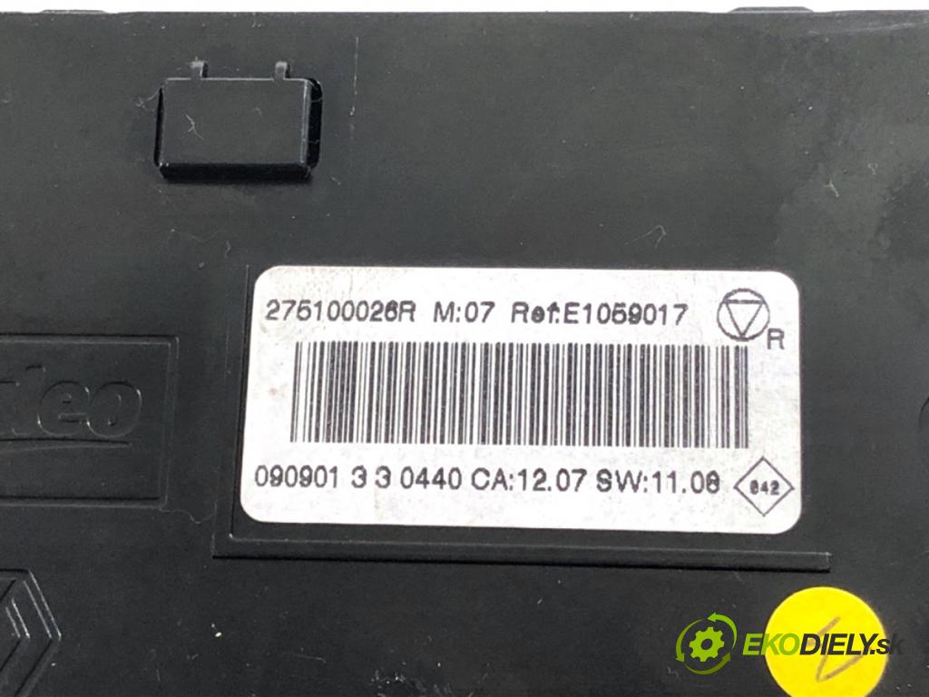 RENAULT GRAND SCENIC III nadwozie wielkoprzestrzenne (MPV) 2009 96 kW 1.4 16V (JZ0F) 1397 Panel ovládania kúrenia 275100026R (Prepínacie páčky pod volantom)