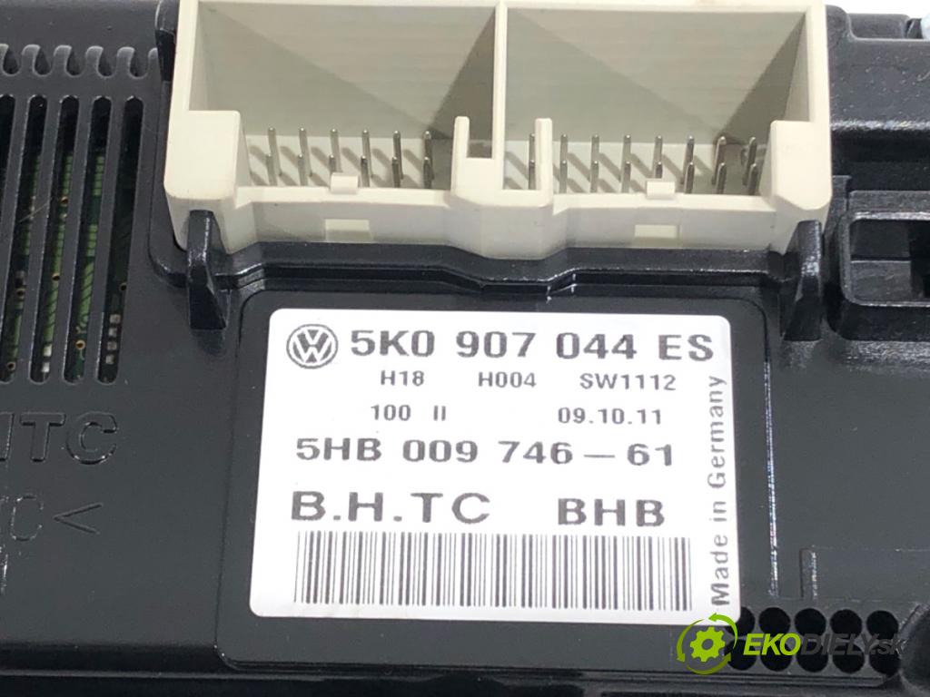 VW GOLF VI liftback 2011 63 kW 1.2 TSI 1197 Panel ovládania kúrenia 5K0907044ES (Prepínacie páčky pod volantom)